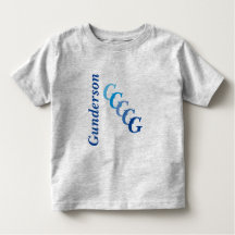 T-Shirt - BlueName och Staggered Initialer