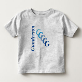 T-Shirt - BlueName och Staggered Initialer
