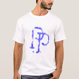 T-Shirt Bokstav P logodesign (blå)