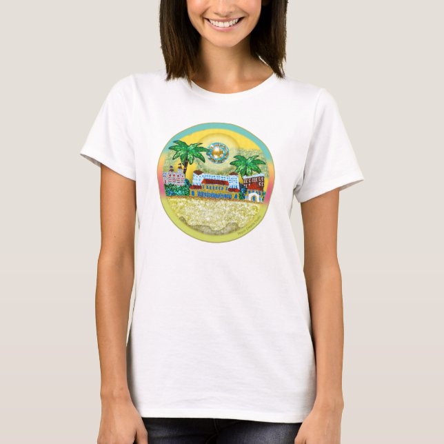 T-Shirt | Bondi Beach Paradise - Gult Himlar (Framsida)