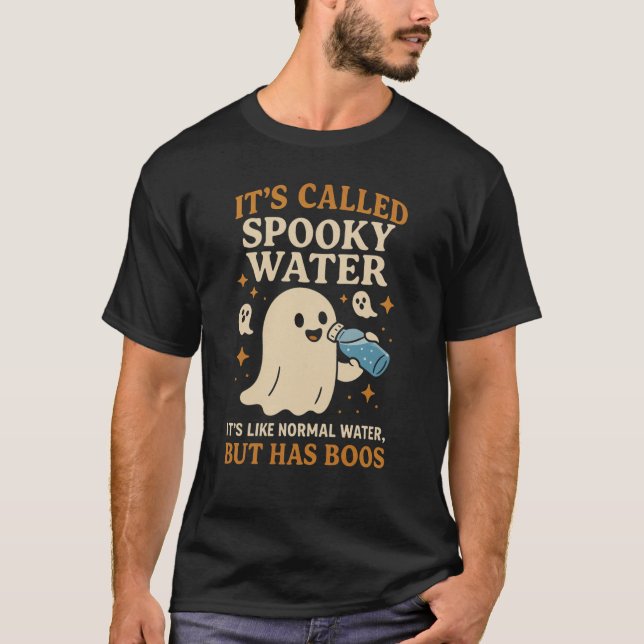 T-shirt Boozy Spöken Halloween - Cute, Drinking (Framsida)