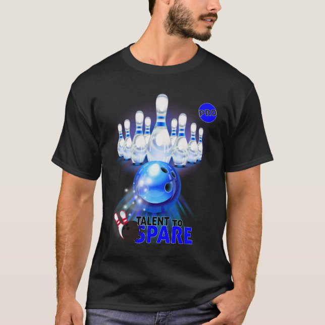 T-shirt Bowling Talent to spare, joueurs pro bleu (Framsida)