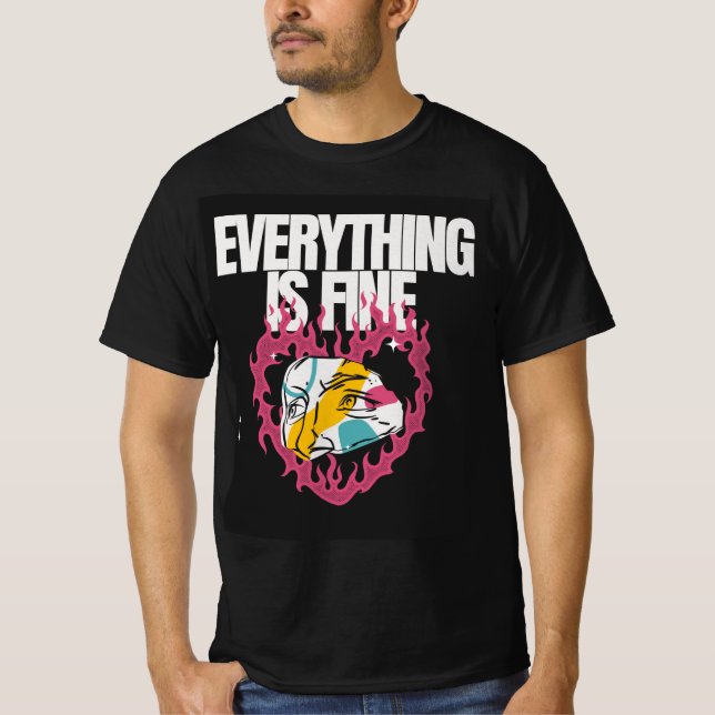 T-shirt-brandhjärta T Shirt (Framsida)