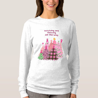 T-Shirt Breast Cancer Strive och Överlevande jul