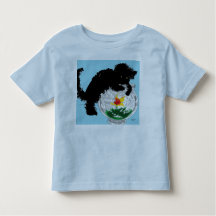 T-SHIRT CAT FÖRSÖK ATT NÅ TILL FISKBOWL