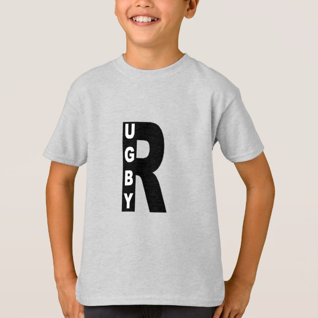 T-shirt cendre enfants DESIGN  RUGBY (Framsida)