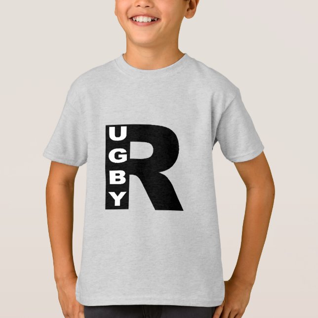 T-shirt cendre enfants Design RUGBY (Framsida)
