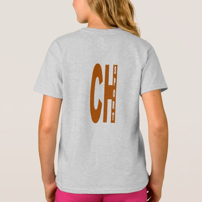 T-shirt cendre filles DOS DESIGN  CH  SPORT (Baksida)