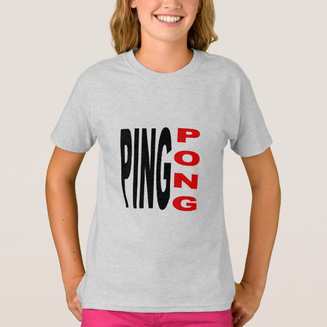 T-shirt cendre filles PING PONG (Framsida)