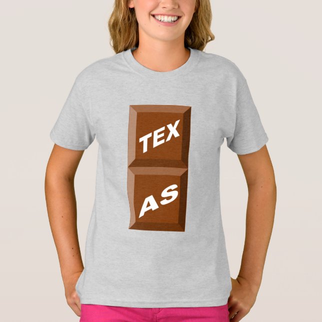 T-shirt cendre filles   TEXAS  CHOCOLAT (Framsida)