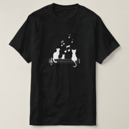 T Shirt Chat Noir Note Musique partition humour
