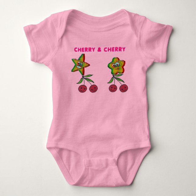 T-Shirt Cherry & Cherry  Baby Bodysuit (Framsida)