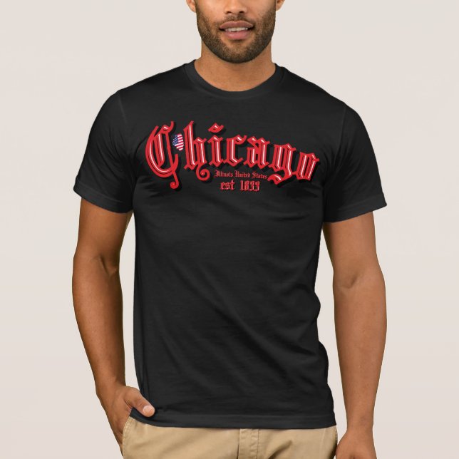 T-Shirt Chicago est 1833 (Framsida)