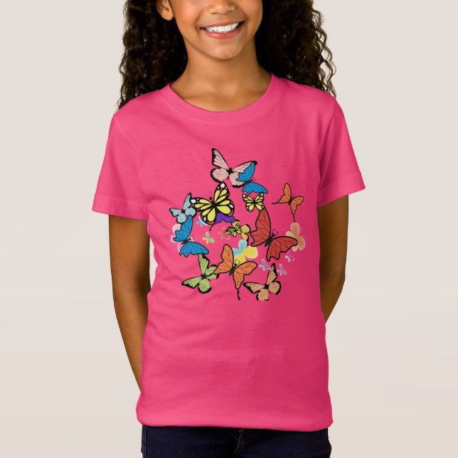 T-Shirt Children Butterfly-mönstrad (Framsida)