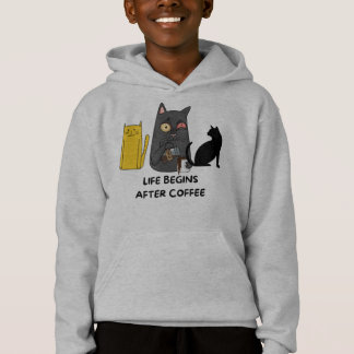 T-Shirt children cat bilder för kaffe älskare