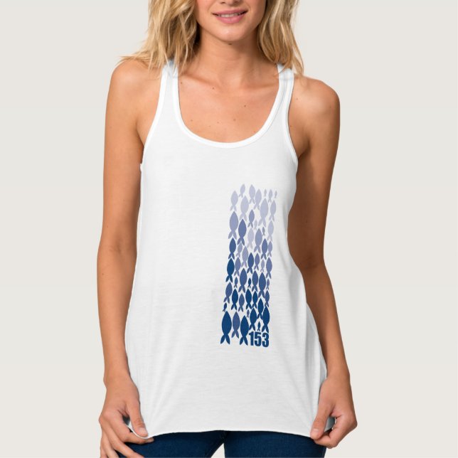 T-shirt chrétien - 153 POISSONS Linne Med Racerback (Framsida)