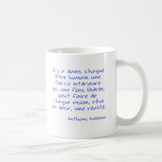 T-shirt Citation Anthony Robbins Il y a dans chaqu Kaffemugg (Höger)