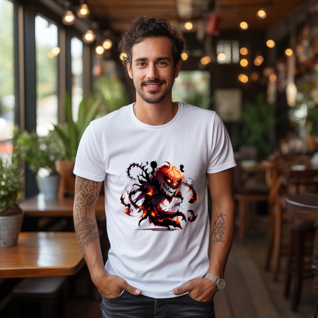 T-shirt Citrouille Epouvantail d'Halloween en feu  (Skapare uppladdad)