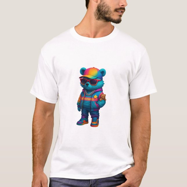 T-Shirt Colorful Hip hop Bear (Framsida)
