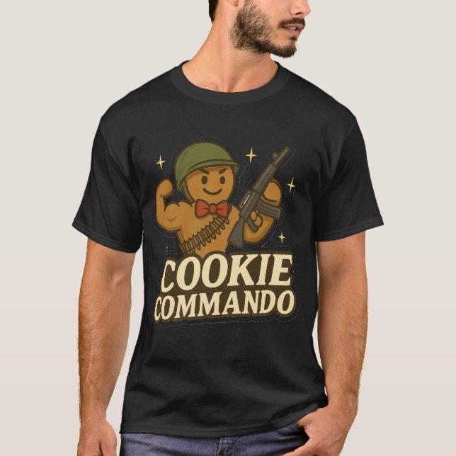 T-Shirt Cookie Commando – Bowtie Muscle Edition (Framsida)