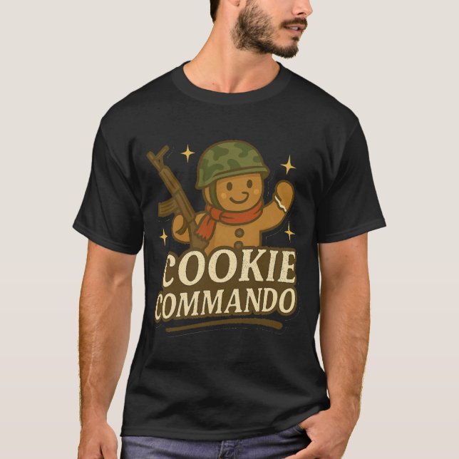 T-Shirt Cookie Commando – Vinter Camo Halsduk Edit (Framsida)