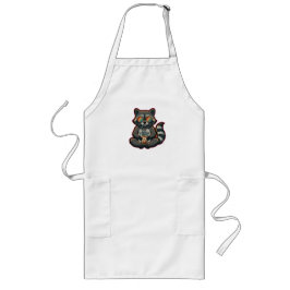 T-Shirt Cool Raccoon Dricker Oatmjölk Iced Coffee Långt Förkläde