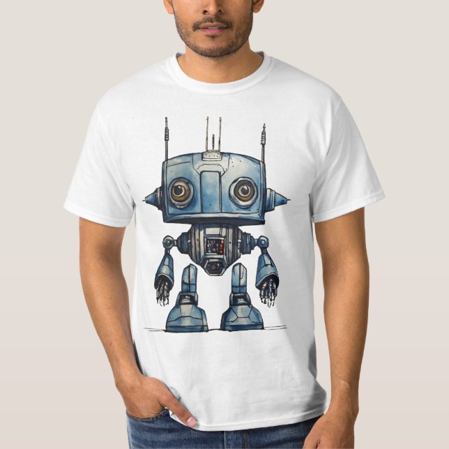 T-Shirt Cosmic Stollig: sci fi robot design (Framsida)