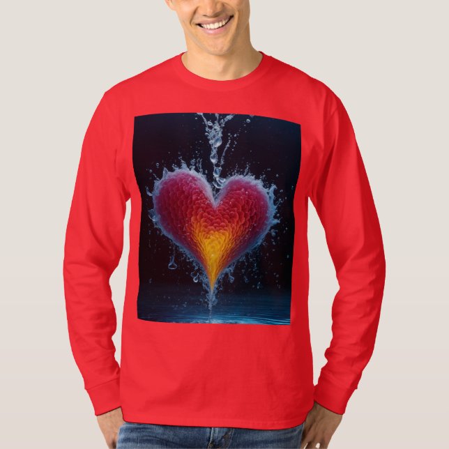 T-Shirt"Crimson Cascade: Dynamic Dilution in Red" T Shirt (Framsida)