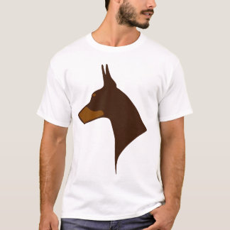 T-Shirt - Crop Doberman Head in Red and Rust