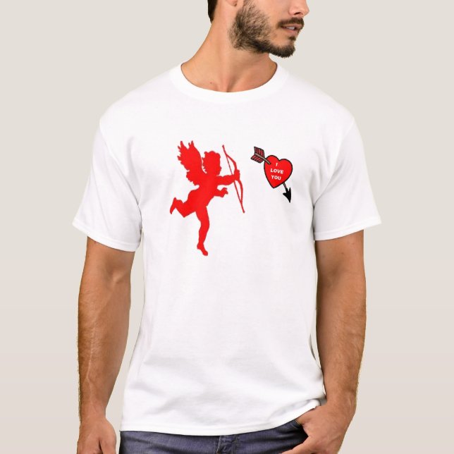 T-Shirt Cupid och Heart Red (Framsida)
