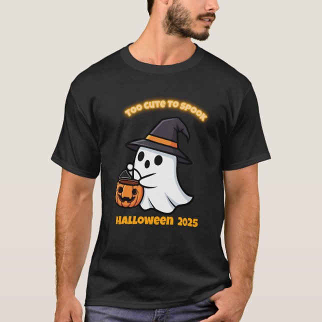 T-Shirt Cute Spook | Minimalist Kawaii Ghost Hallo (Framsida)