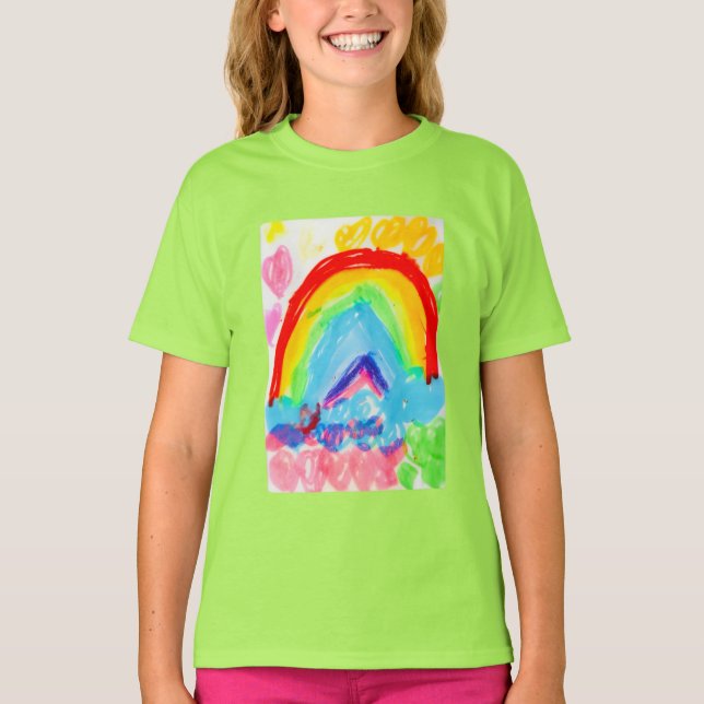 T-Shirt, Cute Tonåringars Art Rainbow T-Shirt, fär T Shirt (Framsida)
