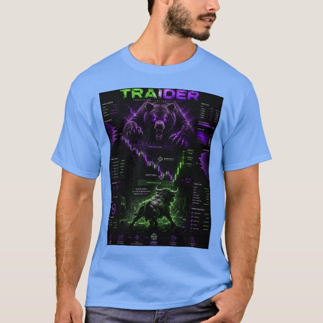 T-Shirt Cyberpunk TRAIDER - Gaming & Trading (Framsida)