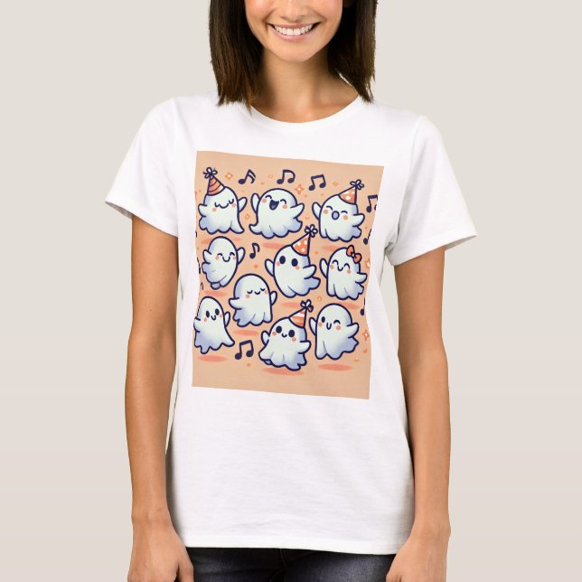T-shirt där spöken dansar tillsammans (Framsida)