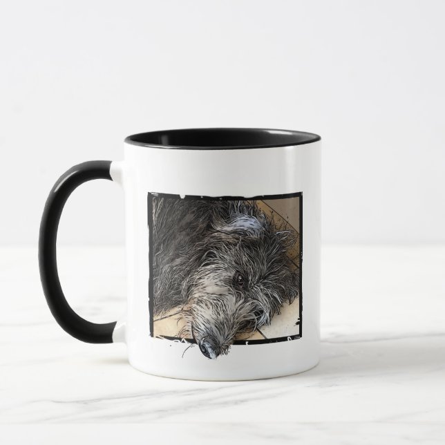 T-shirt Deerhound-tecknad Mugg (Vänster)