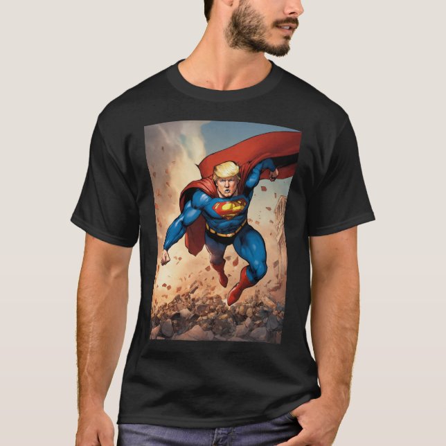 T-shirt-design av Donald Trump, Toppen Hero T Shirt (Framsida)