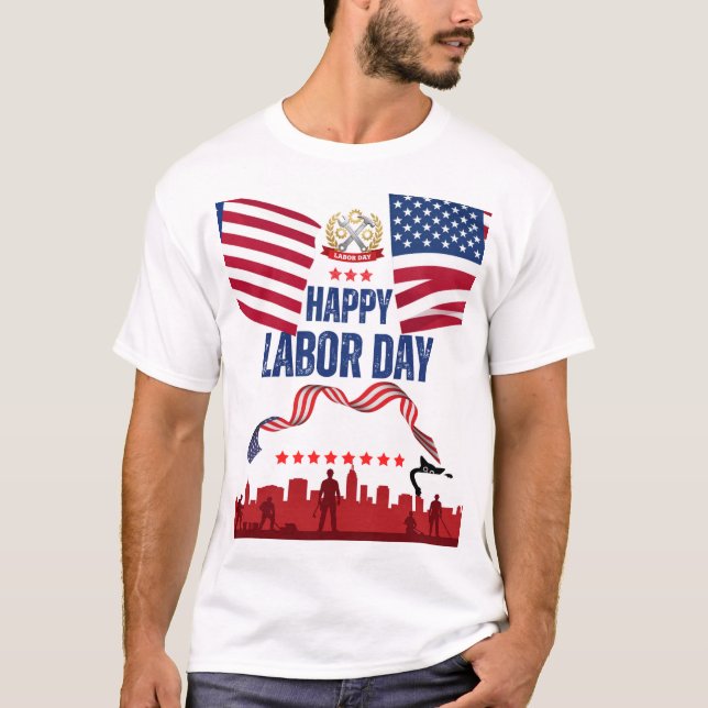 T-shirt design av glad arbetsdag (Framsida)