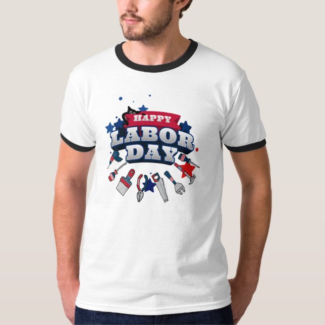 T-shirt design av glad arbetsdag (Framsida)