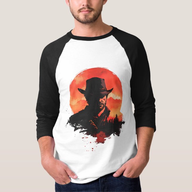  T-shirt design av Red dead siluett   (Framsida)