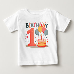 T-shirt-design för en ettårings födelsedag t shirt