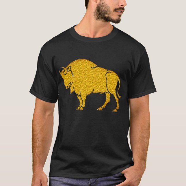T-shirt-design för gyllene american bison vild-lif t shirt (Framsida)
