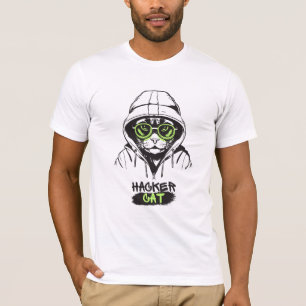 T-shirt-design för hacker Cat T Shirt