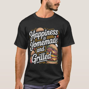 T-shirt-design för Hemmagjord Grillad Burger med L T Shirt
