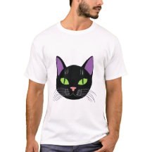 T-shirt-design för katt i svartvitt