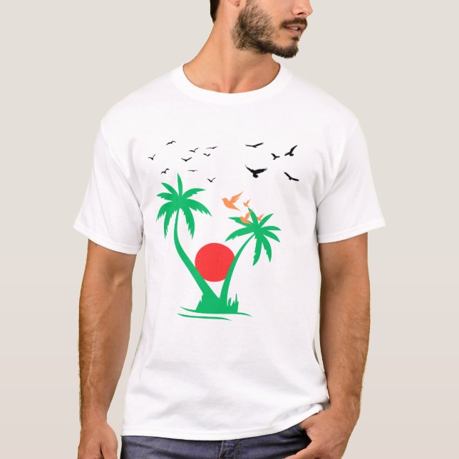 T-shirt-design för kokosnöt träd t shirt (Framsida)