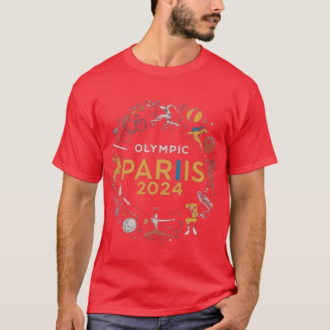 T-shirt design för "OLYMPIC PARIIS 2024". (Framsida)