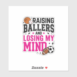 T-shirt design för sportmamma som föder upp Baller Klistermärken