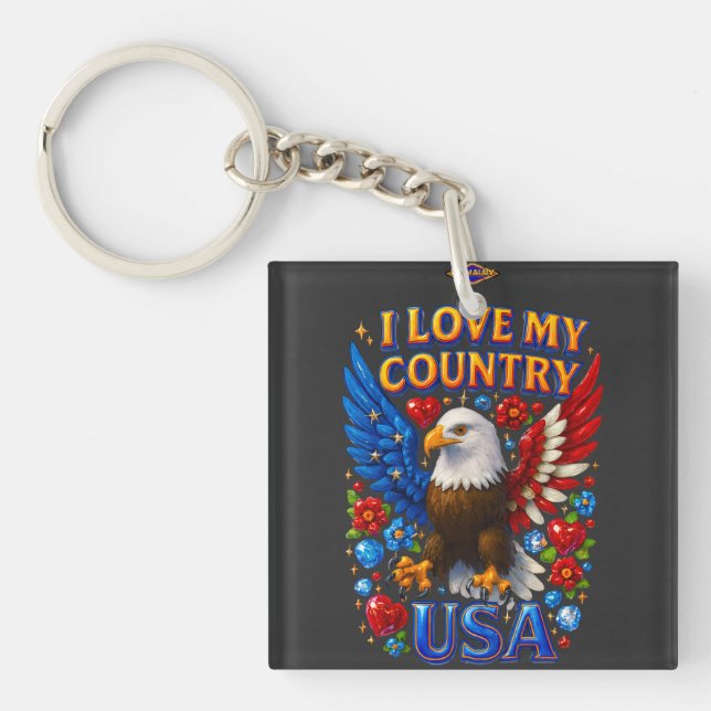 T-Shirt Design: Jag älskar mitt land - USA (Framsidan)