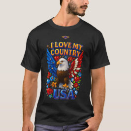 T-Shirt-design: Jag älskar mitt land - USA T Shirt