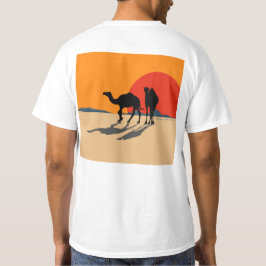 T-Shirt: Design "Kamele und Sonnenuntergang" T Shirt